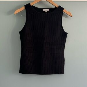 Kathy Ireland Black Ribbed Tank Top